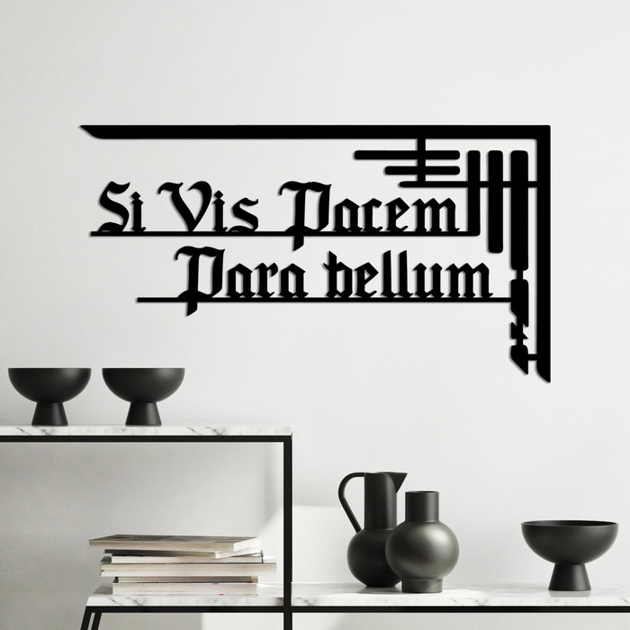 Wallity Si Vis Pacem 1 Escultura de Pared Negra